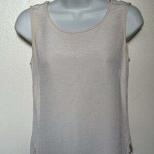 Caslon 100% Silk Beige Sleeveless Tank Top, Size XS